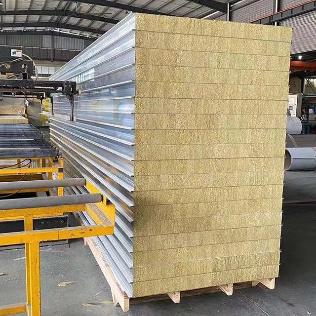 High density rock wool sandwich panel outdoor wall insulated roof panels sandwich panel for walls and roof