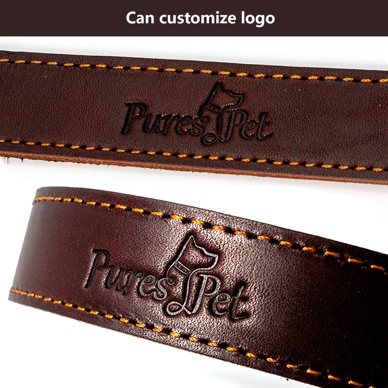 Pet GPS Tracker Factory Custom Black Real Leather Brown Genuine Leather Airtag Dog Collar