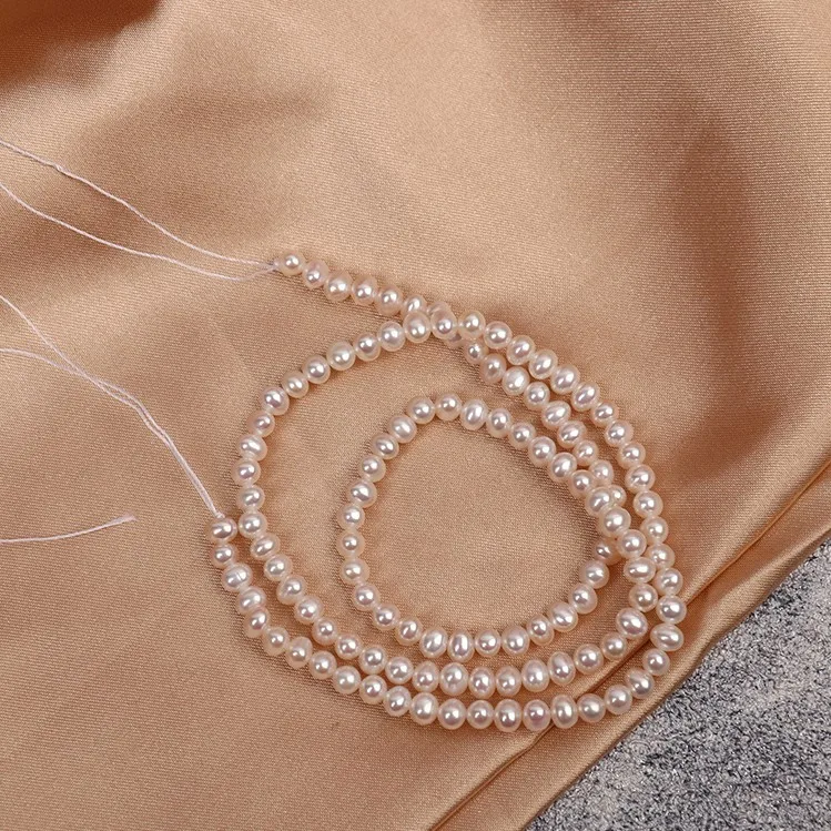 
3-3.5mm punch strong light white powder natural fresh water pearls loose beads semi-finished naked pearls 