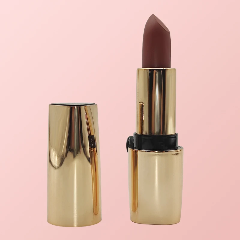 Private Label Matte Lipstick Long Lasting and Pigmented Custom Logo and Low MOQ Waterpoof Bullet Head Makeup