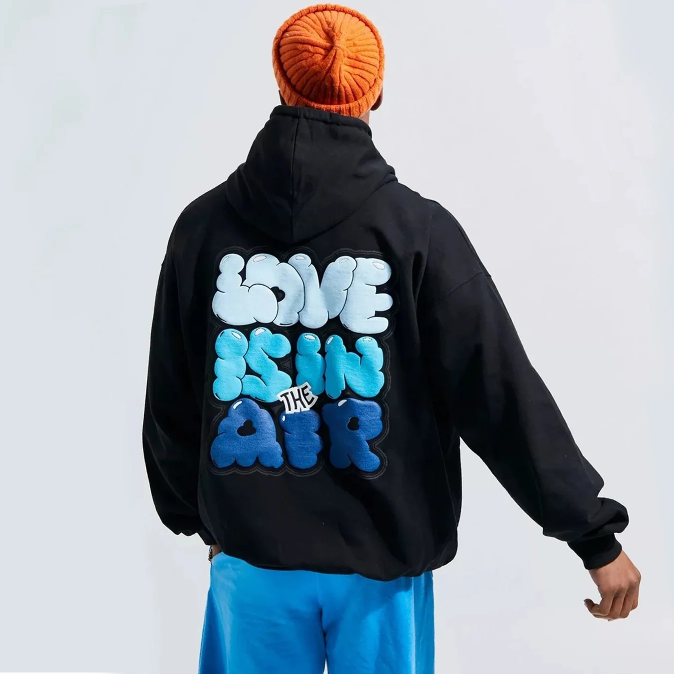 Custom streetwear hoodie100% cotton oversized puff print hoodie pullover 3d printed sweatshirts hoodies for men