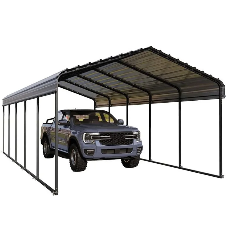 Outdoor Heavy Duty Metal Carport Garage Car Shelter Shade with Galvanized Steel Roof for Car Truck and Boats