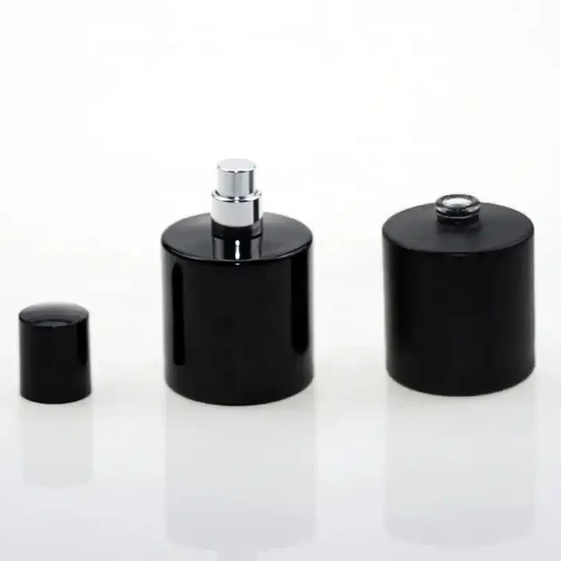 Wholesale Luxury Men Perfume Bottle 30ml 50ml Matte Black Perfume Bottle With Black Cap