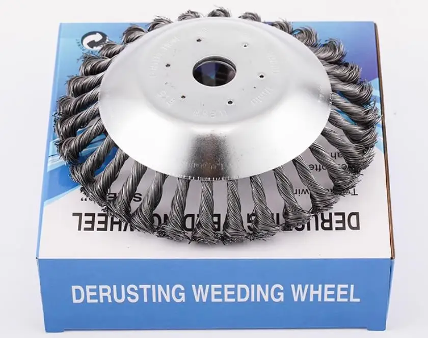 150mm 6 Inch Steel Wire Wheel Garden Weeding Brush Lawn Mower Grass Eater Trimmer Brush Cutter Tools Parts Weeding Brush