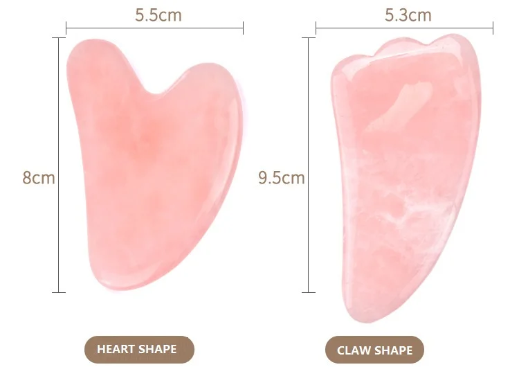 Heart Shaped Gua Sha Guasha Board Rose Quartz Pink Jade Stone Scraping Massage Tool Gua Sha Board