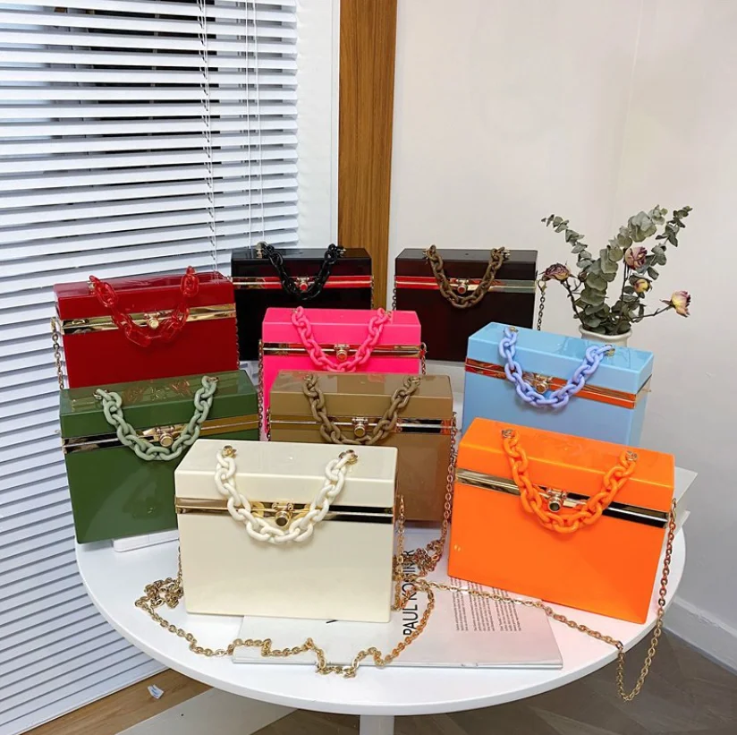 Wholesale Beaded Clutch Bag Evening INS Trendy Book Clutch Bag for Women 2021 Custom Logo Letter Luxury Acrylic Square Clutch