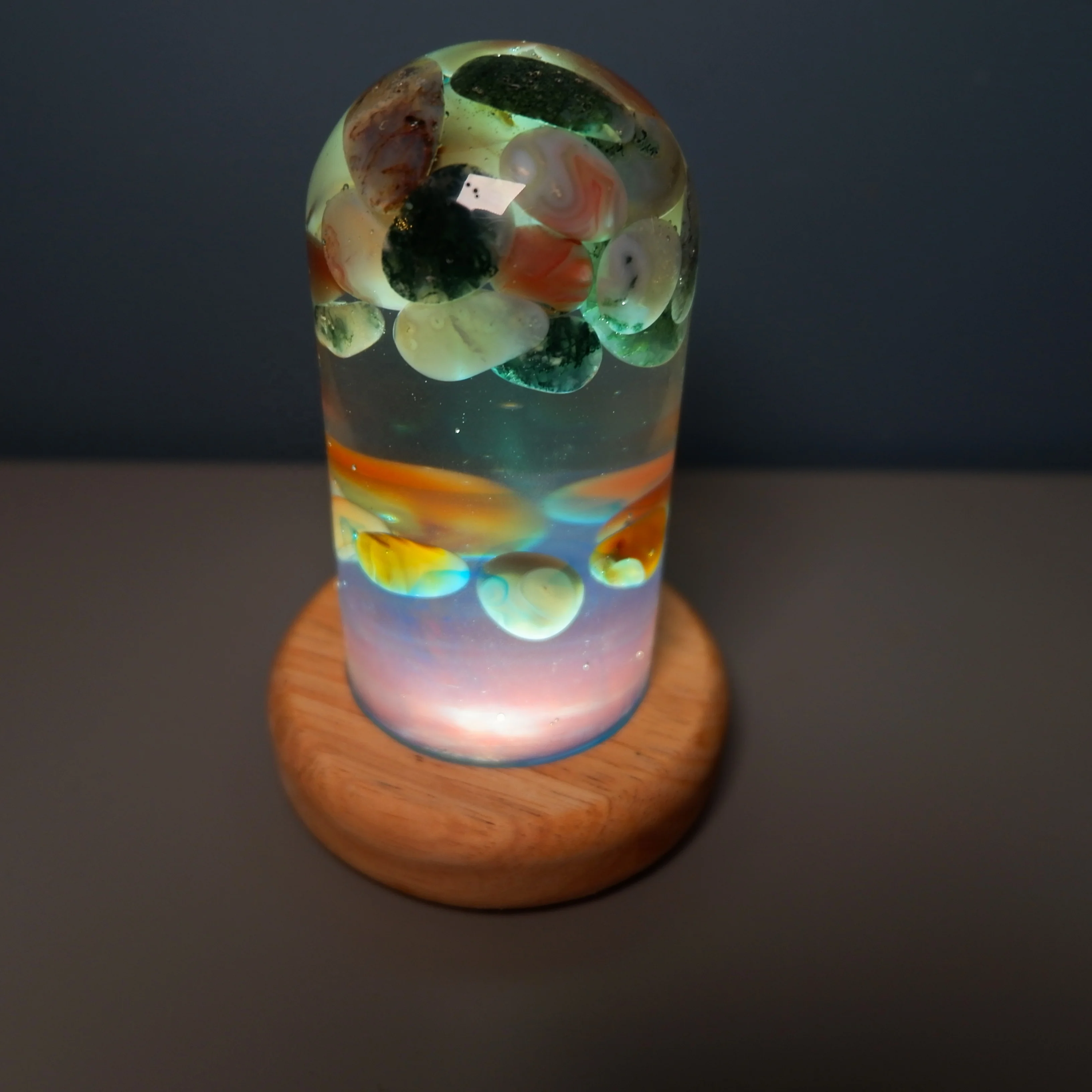 WeCraft Resin Crafts New Concept Wood Resin Night Light Art Decoration Indoor Bedside Epoxy Resin Lamp