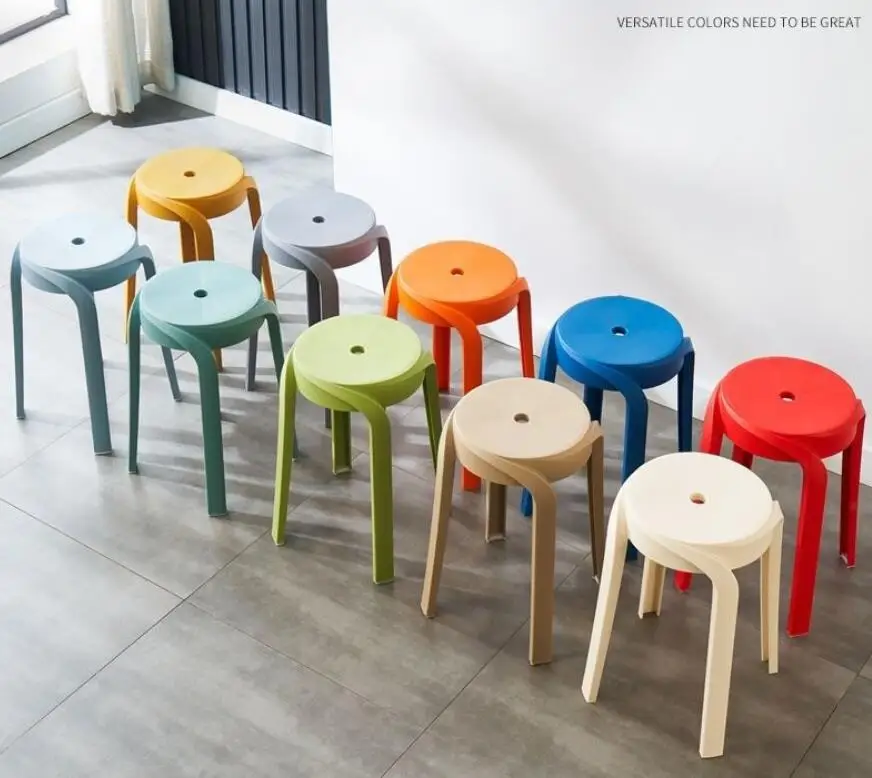 Customize Logo Plastic Bright Colored  Dinning Chairs