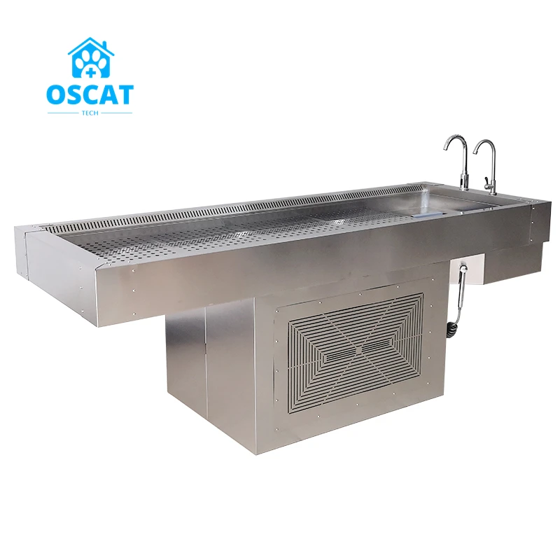 OSCAT reliable brand electric dissection table autopsy station embalming table stainless steel material manufacture