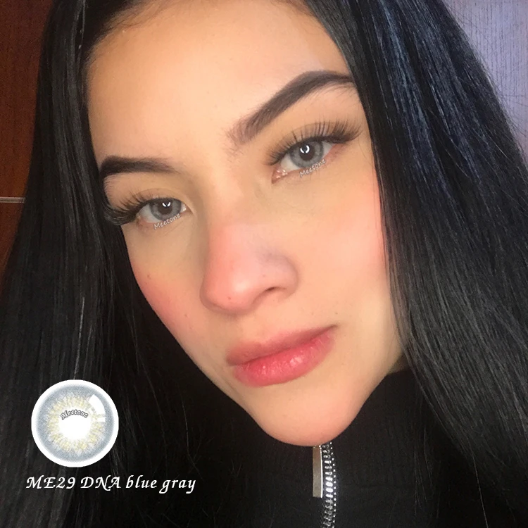 Customized packaging Wholesale cheap price Meetone DNA green gray eye beauty 3 tone tri color contact lenses