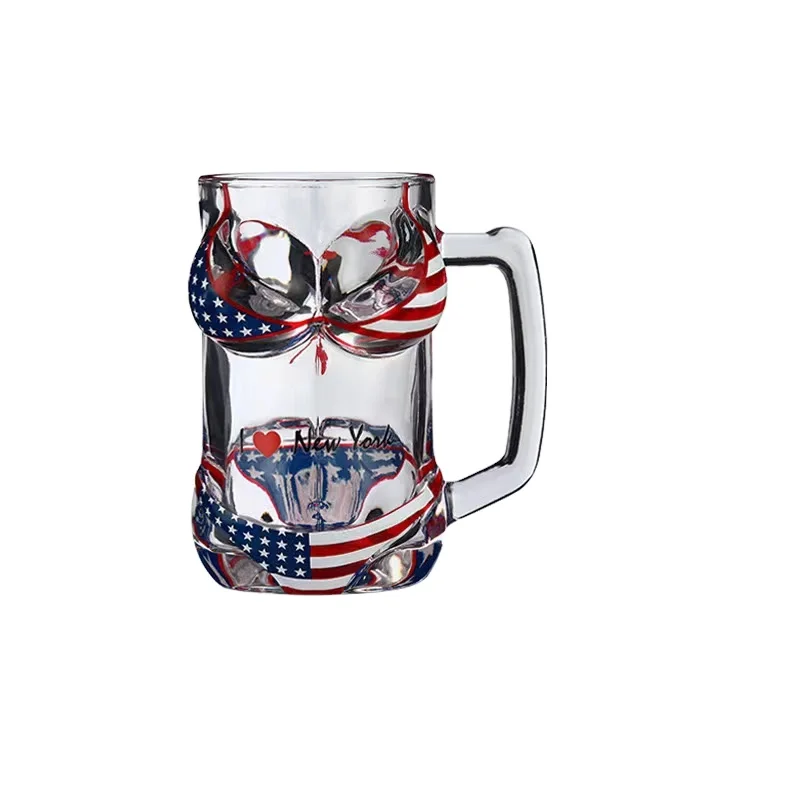 300ml Modern Sexy Body Shot Glass Mug with Handle High-End Wine Glass for Parties Boxed Drinkware for Beer and Wine