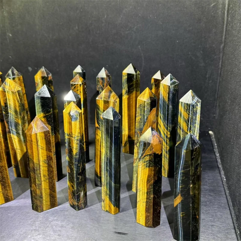 High Quality Crystal Tower Natural Blue Tiger Eye Stone Tower Blue Tiger Eye Point For Healing