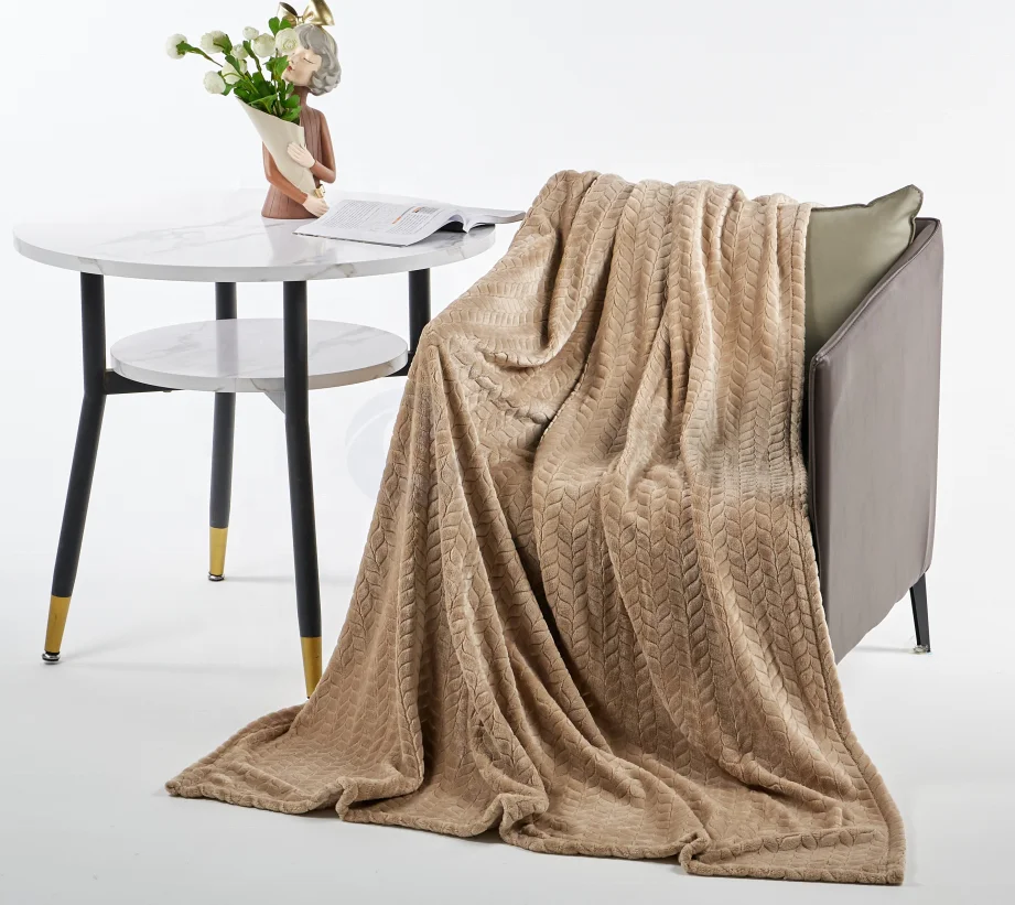 2021 China Best Price Personalized  Jacquard Flannel throw Coral  couch  fashion blanket