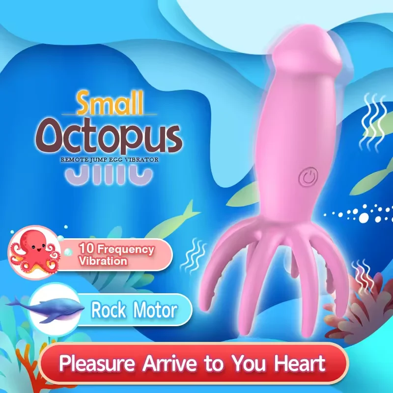 Remote Control Octopus Dildo Vibrator 10 Modes Vibration Anal Plug Clitoral Nipple Massager Vibrating Love Egg Sex Toy For Women