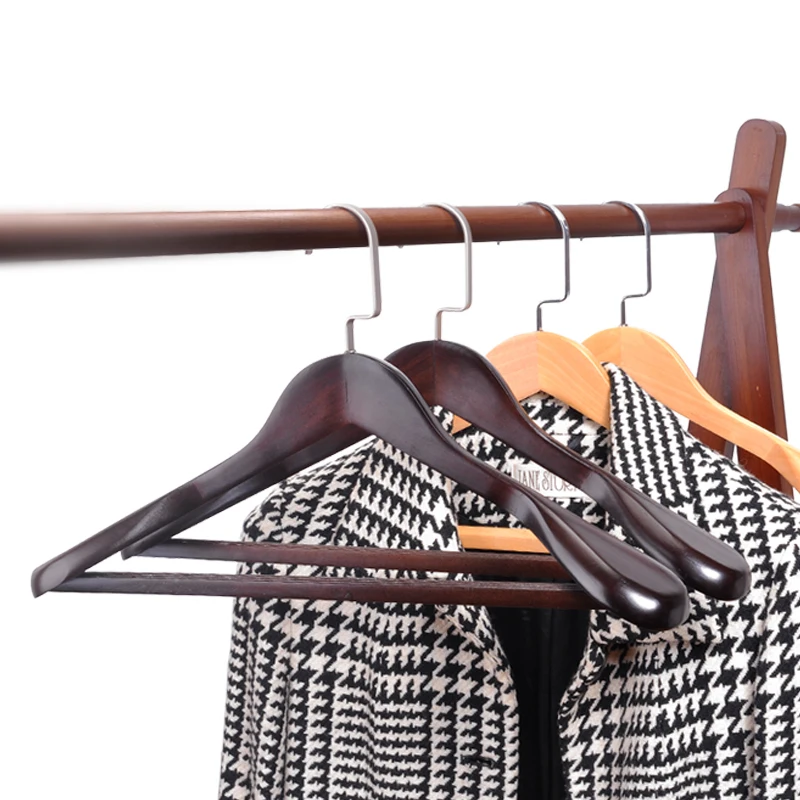 2024 Betterall Wooden Hangers in Natural Dark Walnut Luxury Wooden Coat Suit Clothes Hanger