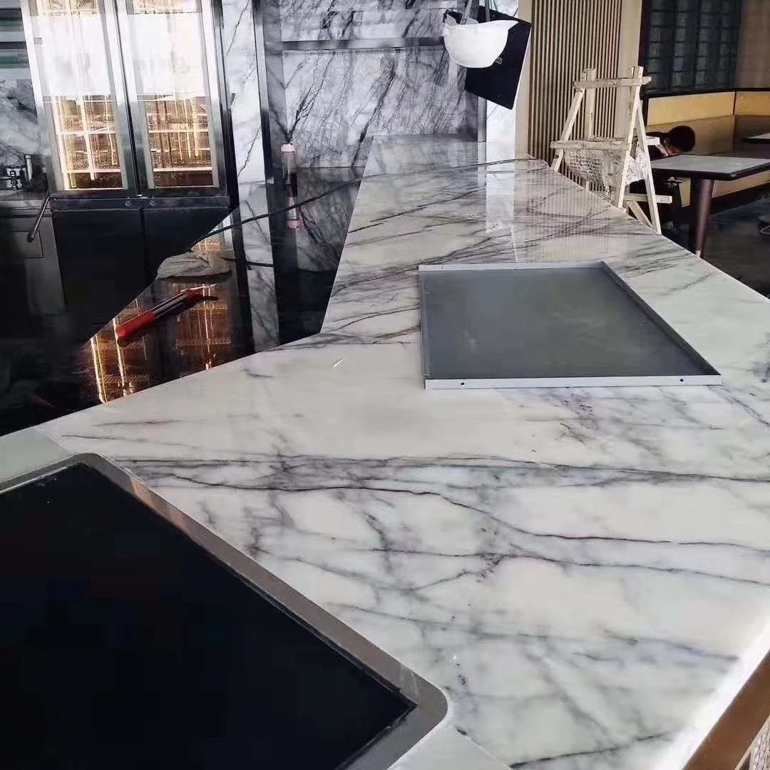 Italy Milas Lilac/New York White Marble Cheap Turkish Book Match White Marble With Purple veins For Counter