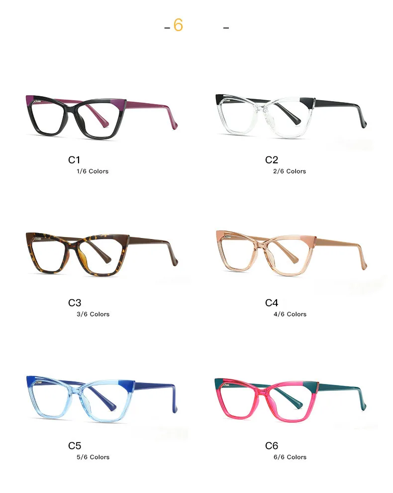 
New product 2021 street fashion design cat eye optic frame glasses for computer glasses anti ray blue light blocking glasses 