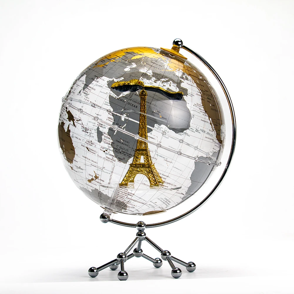 Wholesale 10 Inch Rotating Decoration World Globe Metal Base Globe Map Education
