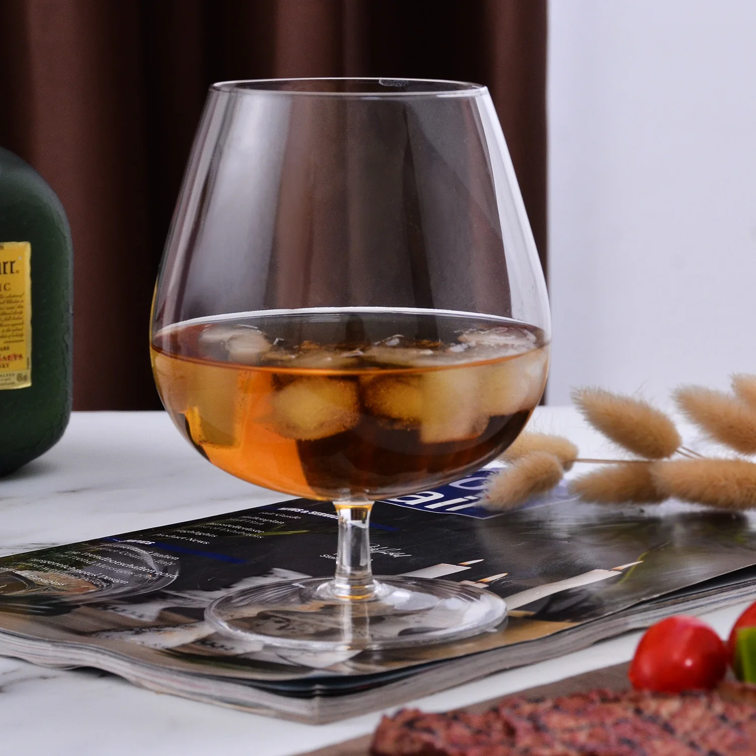 Wholesale hand bolwn Crystal Bar Spirits Bantam Glass Cup Wine Whiskey Cognac Snifter Brandy Glass