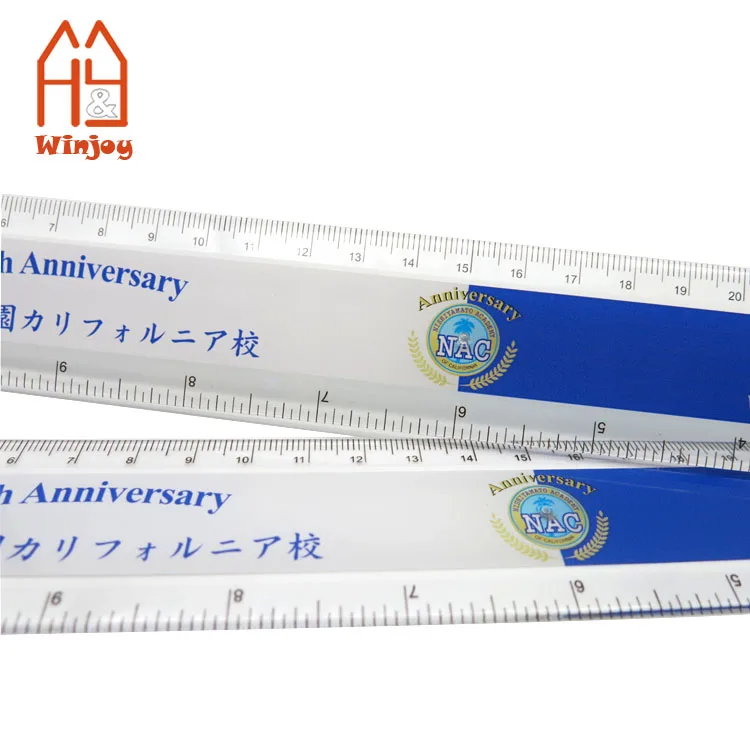 Custom 15cm/6 Inch 30cm/12 Transparent Plastic Straight Ruler With Customized Logo Print for School and Office.