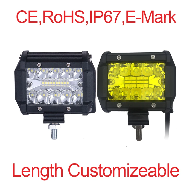 60W stainless steel LED spotlight for trucks portable led light bar driving light bar 4x4 offroad Triple Row LED light bars