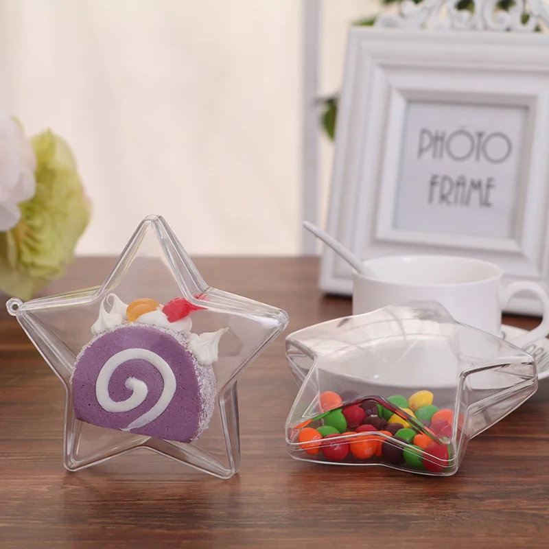 New Style transparent star candy box wedding party favor decoration chocolate package star plastic box