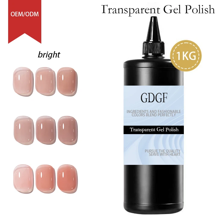 Crystal Glass Gel Nails Non Toxic Natural Color Pink Nude Jelly Translucent Gel Polish Custom Logo Nail Polish Gel Wholesale