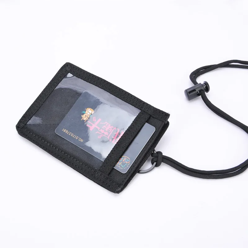 Adjustable ID Organizer Wallet Hook and Loop Badge Holder Tactical ID Card Case