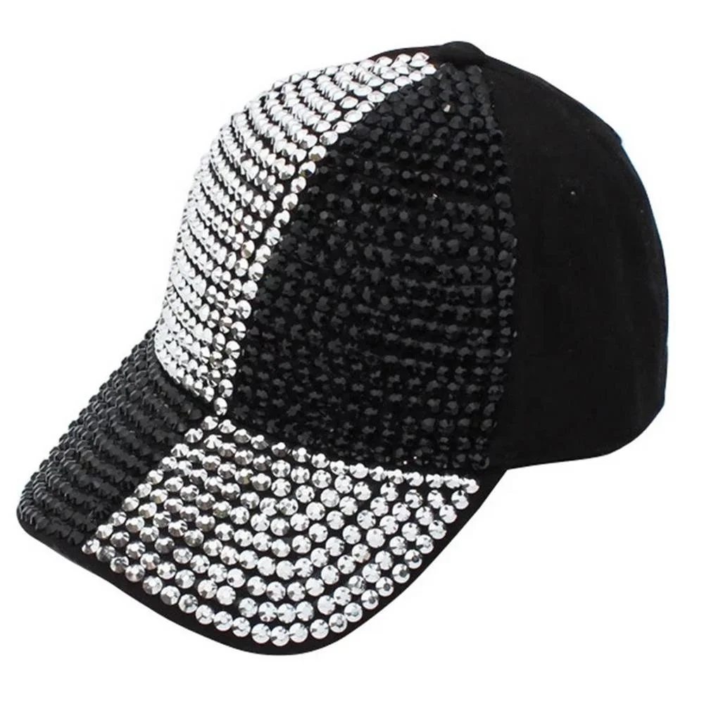 New Fashion Rhinestone Hats Female Snapback Baseball Cap Bling Diamond Hat