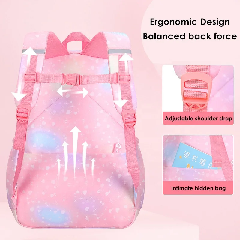 Amiqi MG-CHK01 2023New Design Wear-resistant School Bag Rainbow Pattern Backpack Custom Logo Student Backpack For Primary School