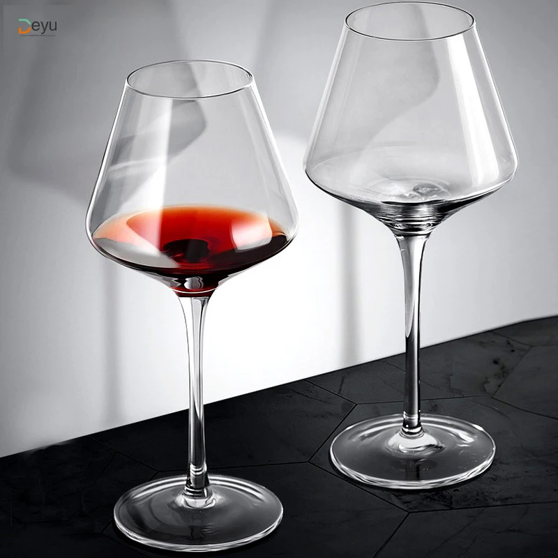 HOT wholesale 16-30oz Burgundy crystal wine glass And Aand Cut Wine Glass And long Stem Glasses Crystal Red Wine Glass