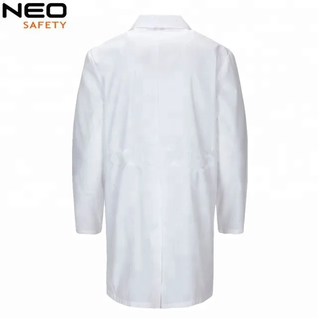 Simple style high quality cotton navy blue lab coat