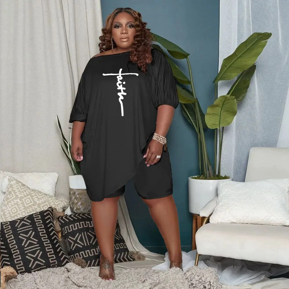 Autumn sets womens clothing two piece fashion plain irregular hem plus size lounge wear two piece set