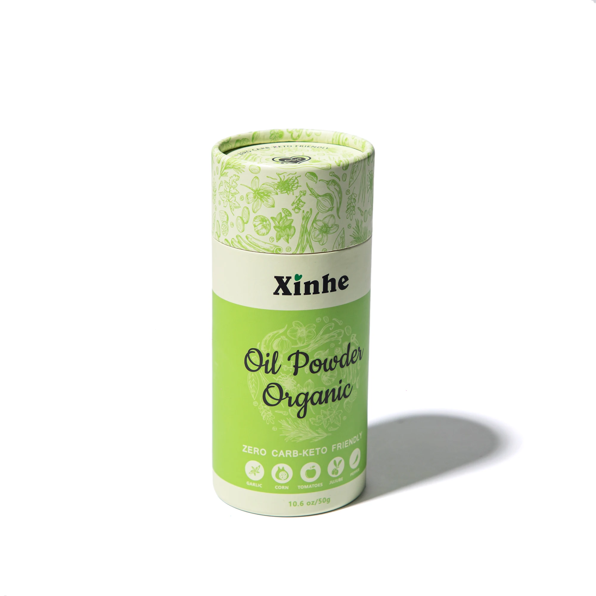 Custom Logo Eco Friendly Shaker Container Food Packaging Paper Tube Round Sifter Containers For Spices Salt Packaging