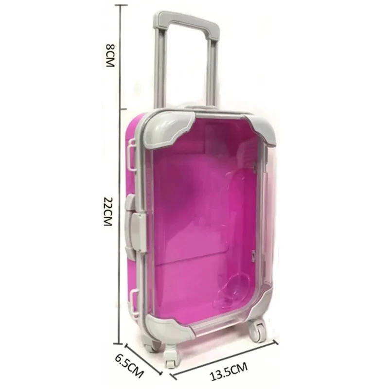 Popular Mini Suitcase Packaging Box Real Mink Eyelash Box Packaging Lash Candy Plastic Packaging 3 in 1 Mini Suitcase Gift Box