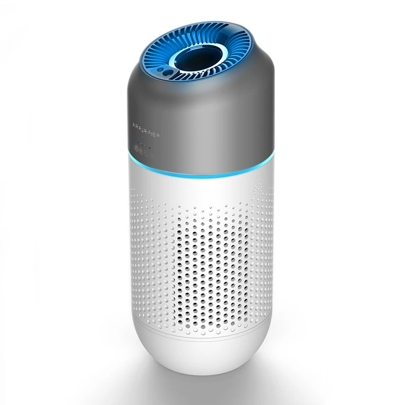 2022 hot selling white OEM portable mini car air purifier with real HEPA filter