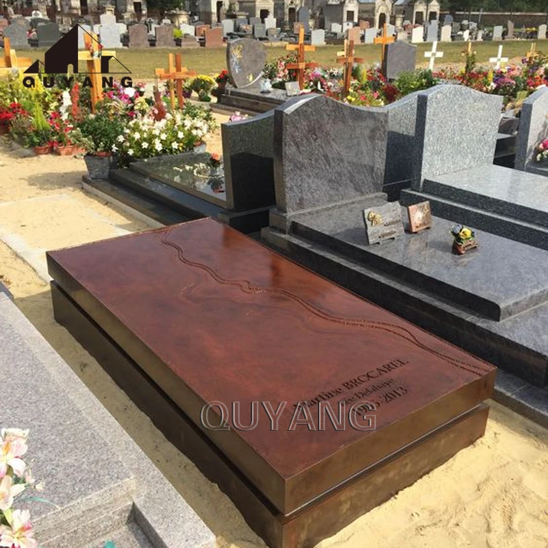 QUYANG Wholesale Modern Natural Granite Cemetery Headstone White Granite Tombstone  Monument