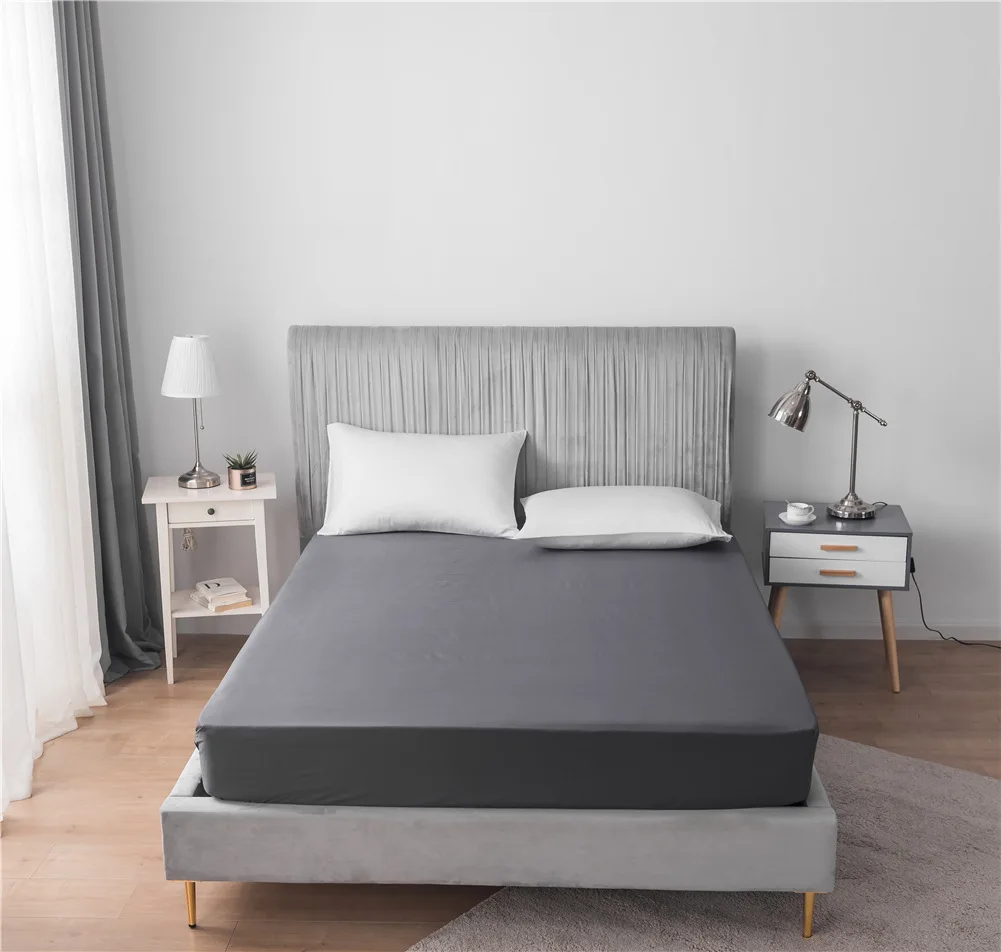 Custom Smooth jersey queen size single polyester bed fitted sheet