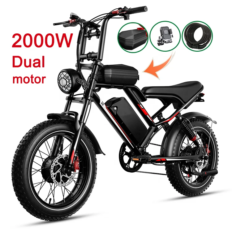 2023 Hot Selling Electric Bike Adults 7 Speed 25AH Battery 2000W Electric Bicycle Dual Motor Sur Ron Electric Dirt Bike