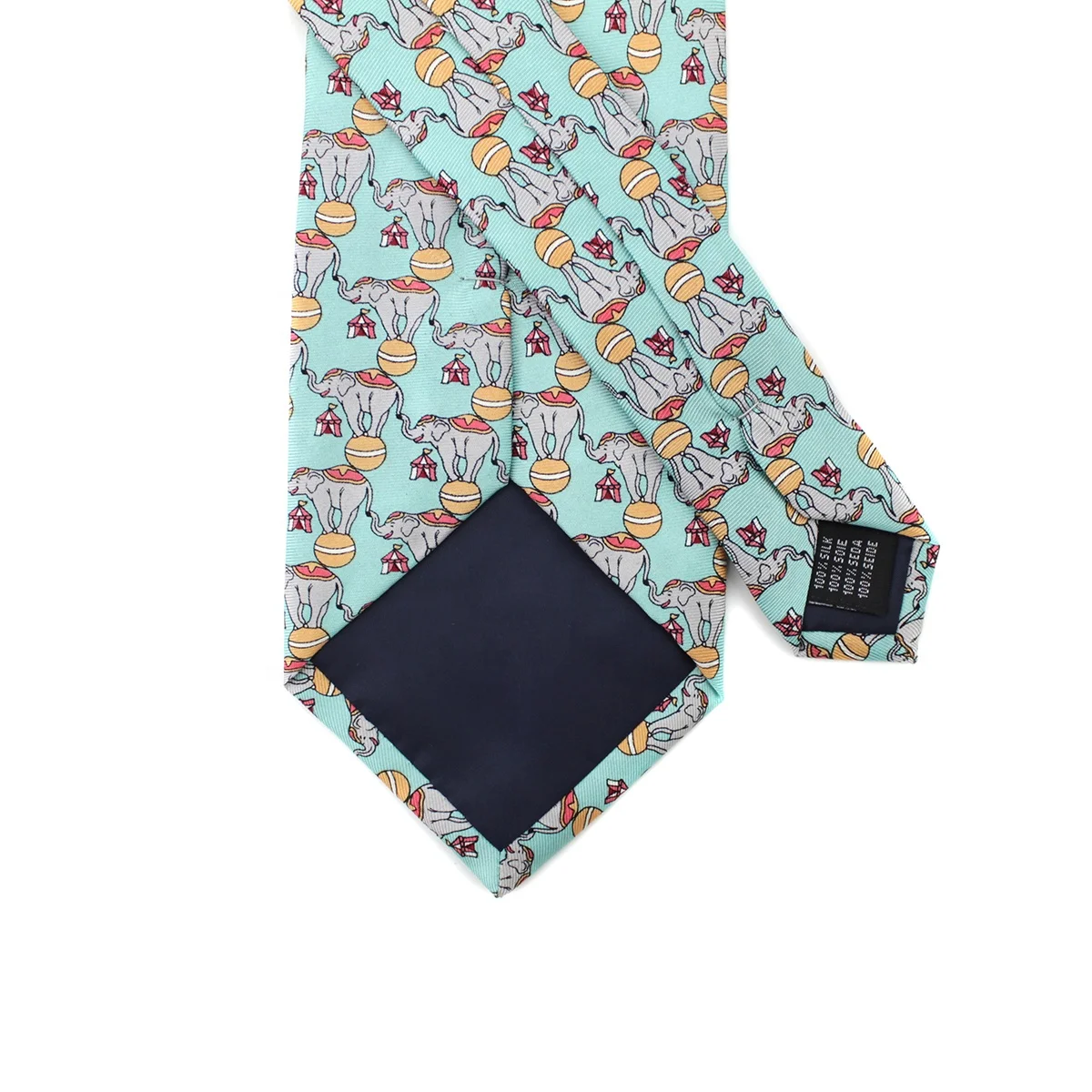 China Wholesale Personalized Custom Printed Silk Necktie Circus Nice Design Teal Mens 8cm Elephant Tie Fab Animal Print Tie