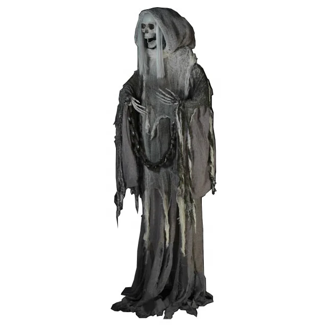 
Halloween Decoration Life size animated standing Reaper in creepy cloth Scary Party Decor Haunted House props 
