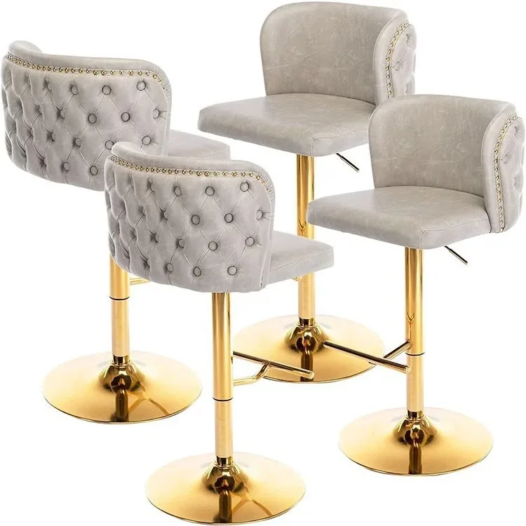 New modern Italian bar chair Light luxury fashion bar chair lift rotary back high chair Home hotel front