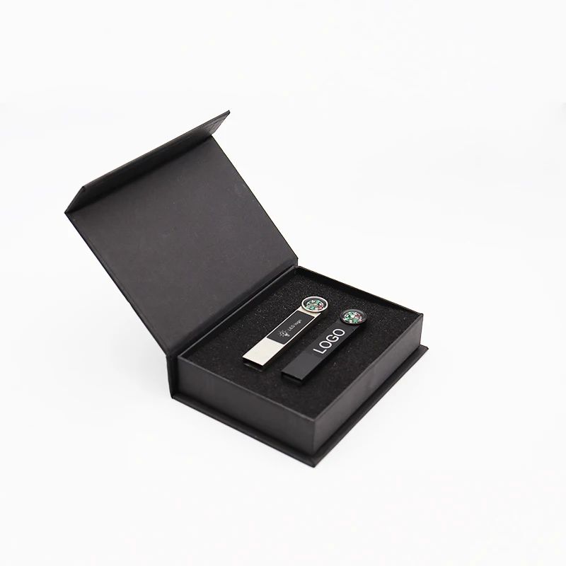 Metal compass  usb Custom thin paper clip LED light pendrive 8GB 16GB 32GB 64GB 128GB with glowing LOGO usb flash drive