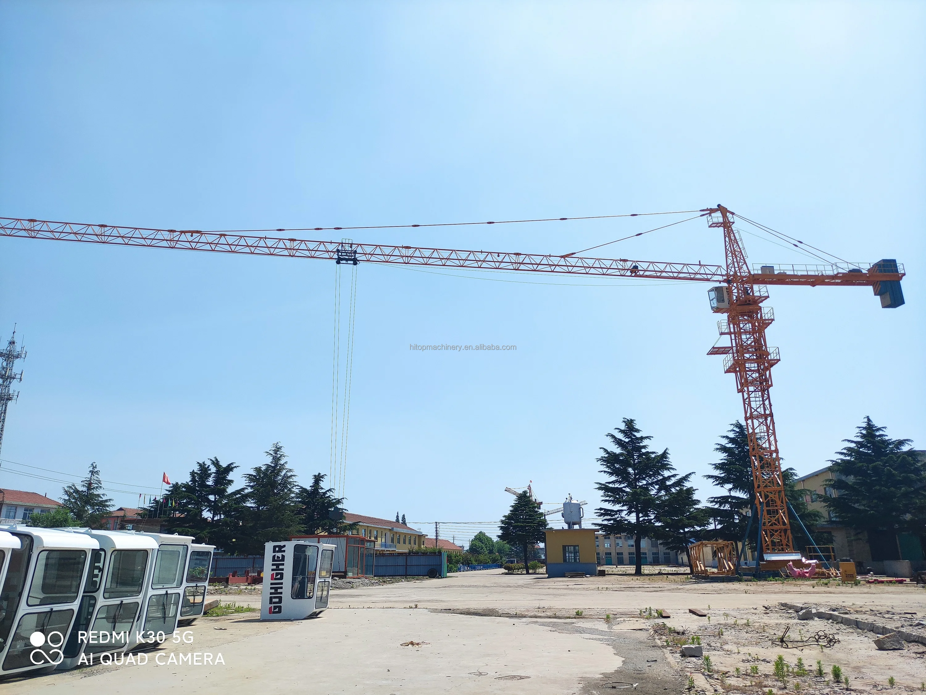 tailored designed TOWER CRANE FLAT TOP HT2510, 2.5 TON CAPACITY  Internal climbing Type Hot sales in Brazil