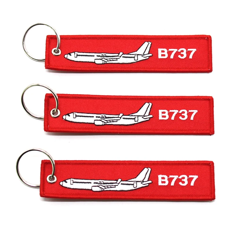 Personalized embroidered pilot keychain with key ring