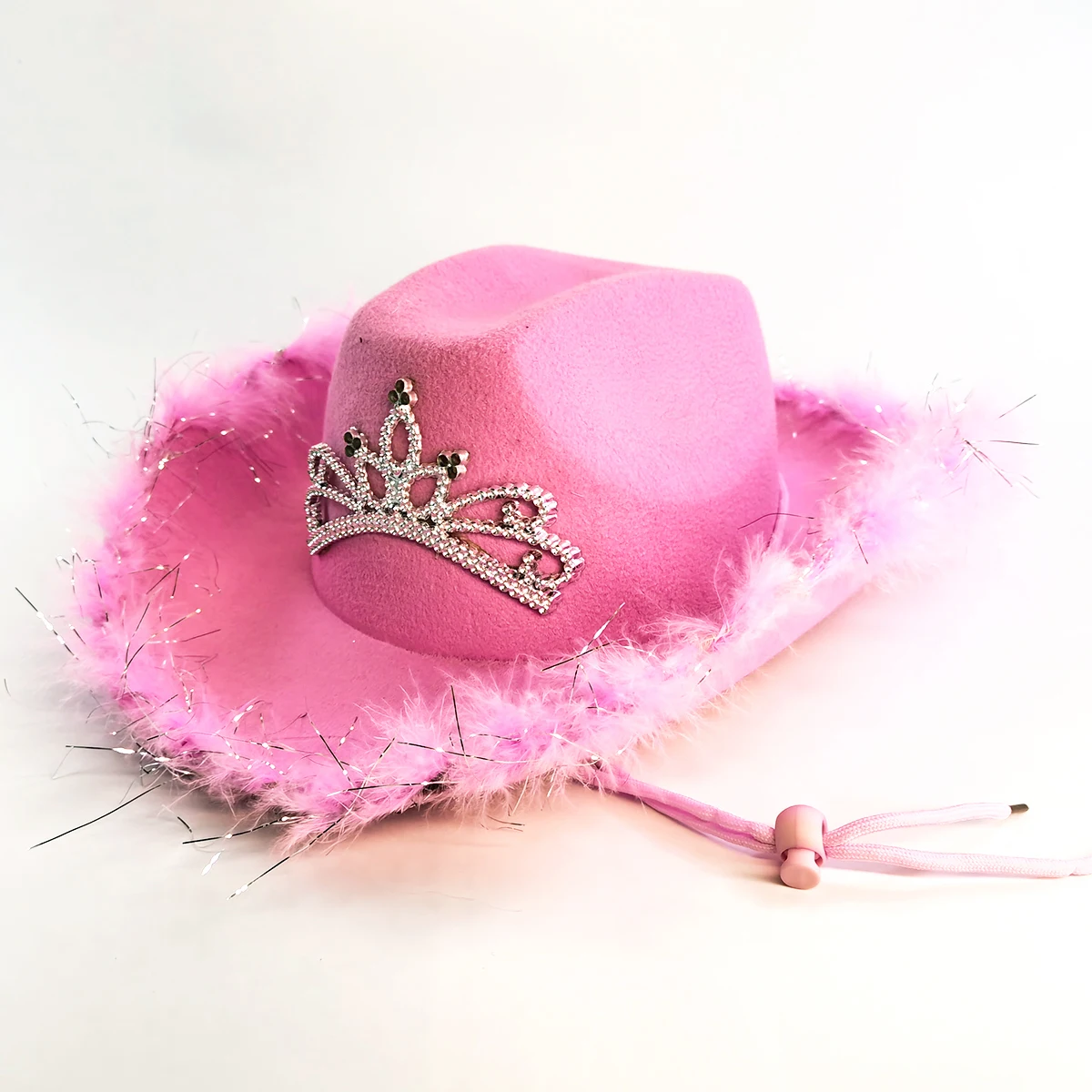 LED Light up Festival Halloween Christmas Party Cosplay Costume Cowboy Hat Feather Crown Cowboy Felt Shaped Hat Cowgirl Hat