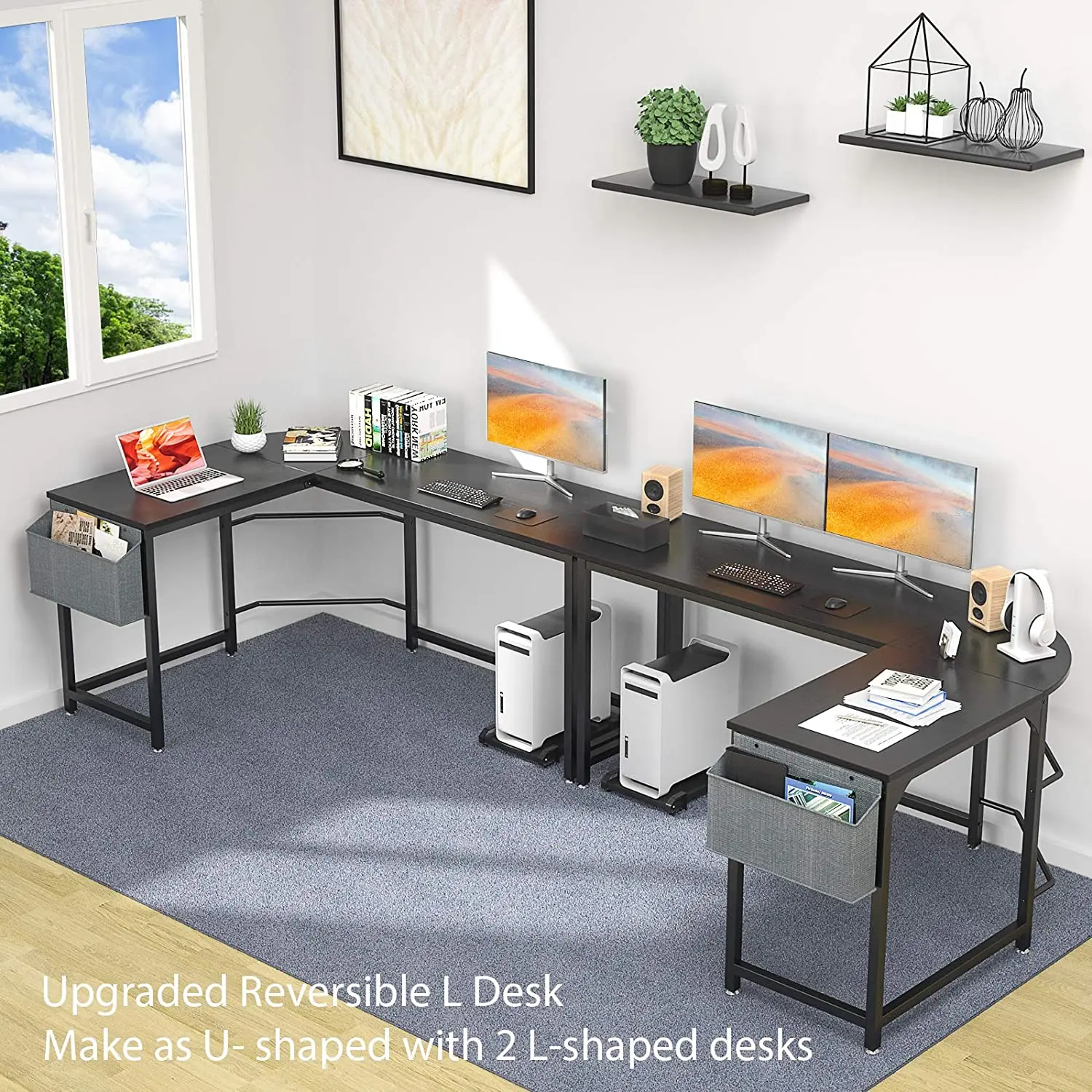 Modern Computer Table L-shaped Corner Table Writing and Learning Workstation Home Office High Quality PC Laptop Table
