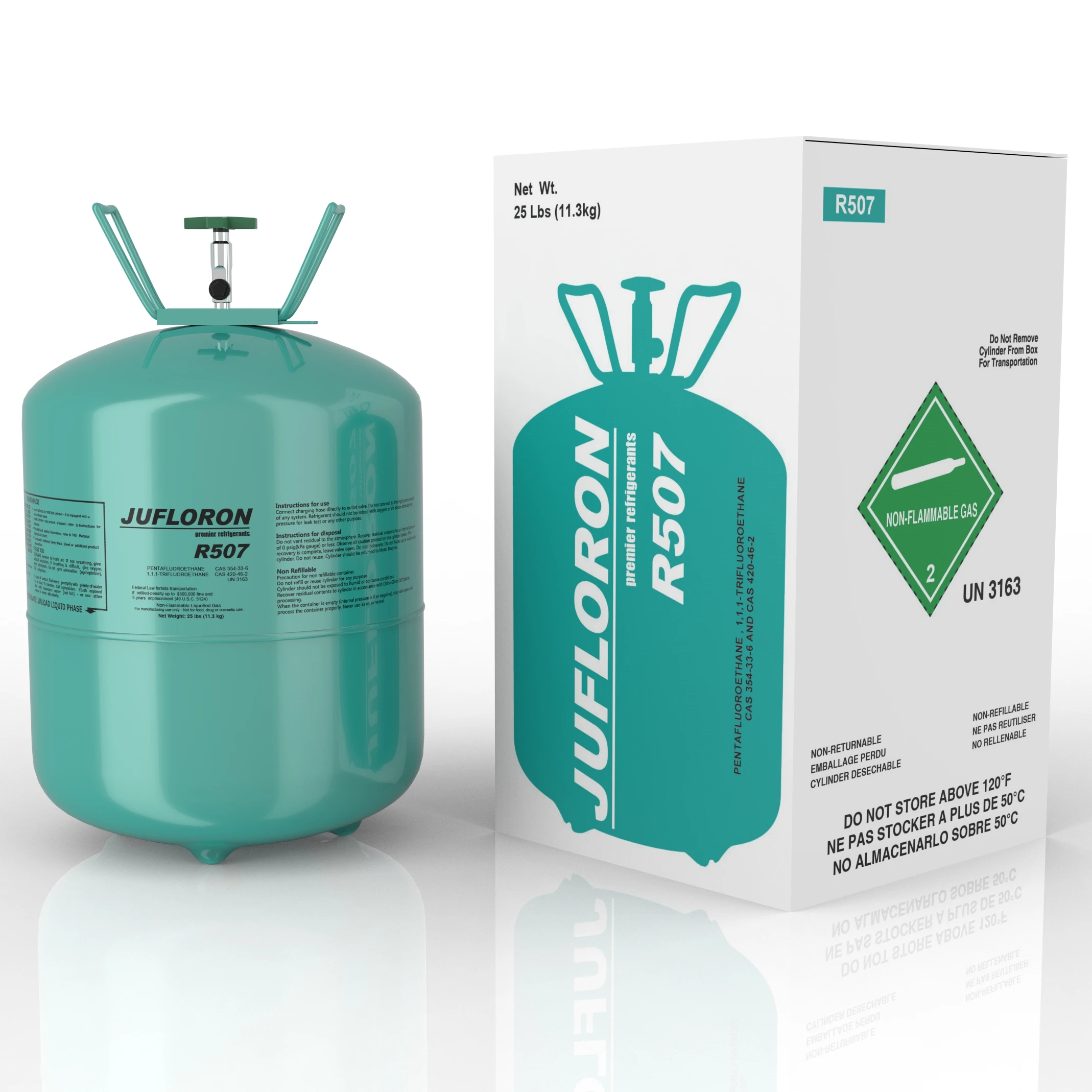 999 чистота R507, высокое качество, цилиндр 30 фунтов, 11,3 кг, газ хладагента R507A, низкая цена