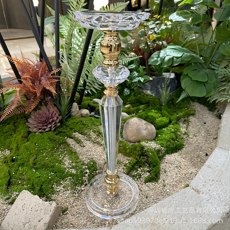 48cm luxury flower stand transparent gold silver wedding table centerpieces flower stand for party decoration