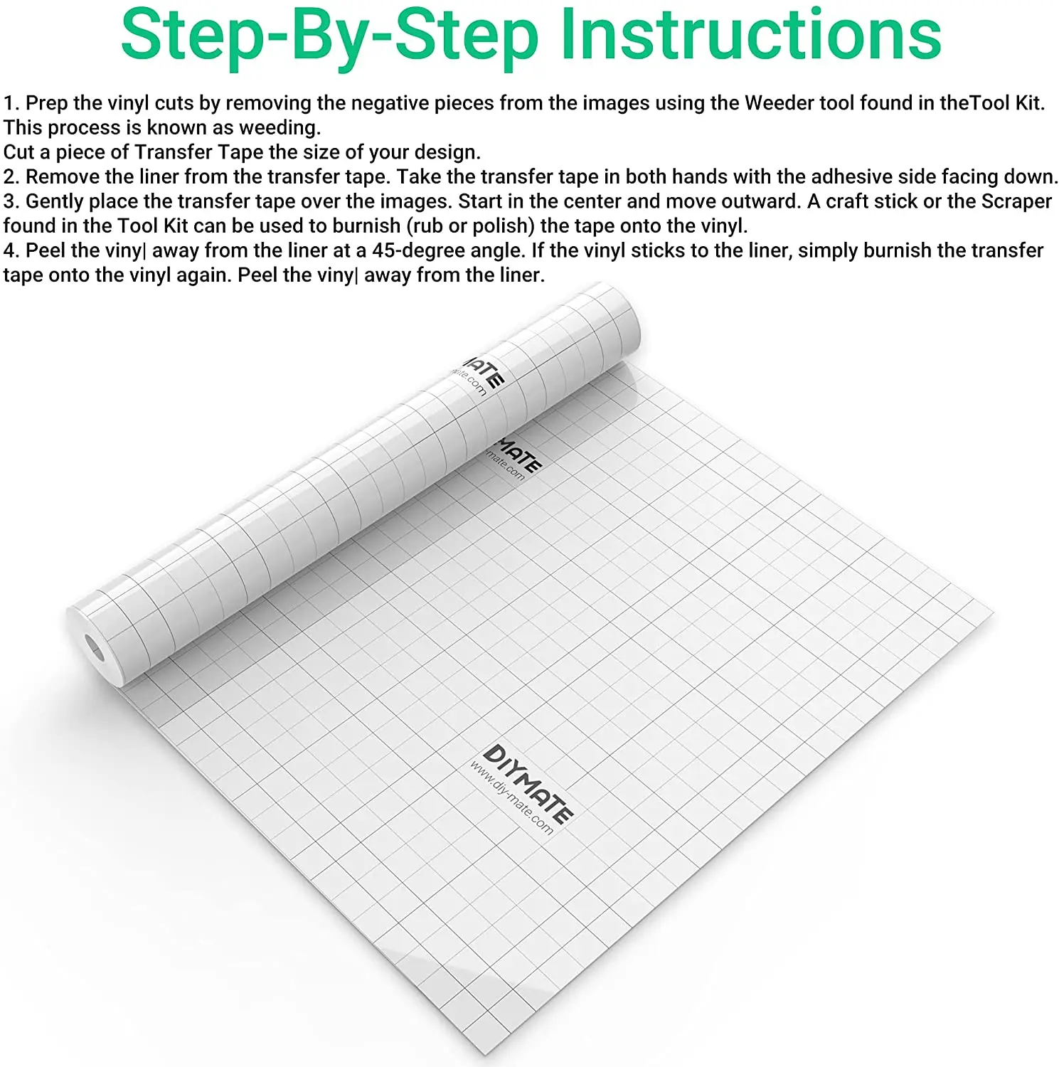 TT01A Transparent Clear Transfer tape paper Roll For Cricut Adhesive Vinyl, Silhouette Cameo, Oracal, Brother scancut